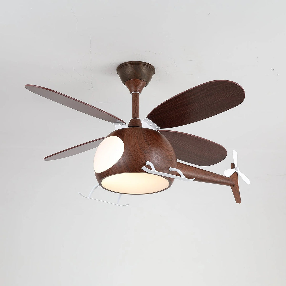 Ceiling Fan With Light | Integrated LED & Remote | Walnut Finish