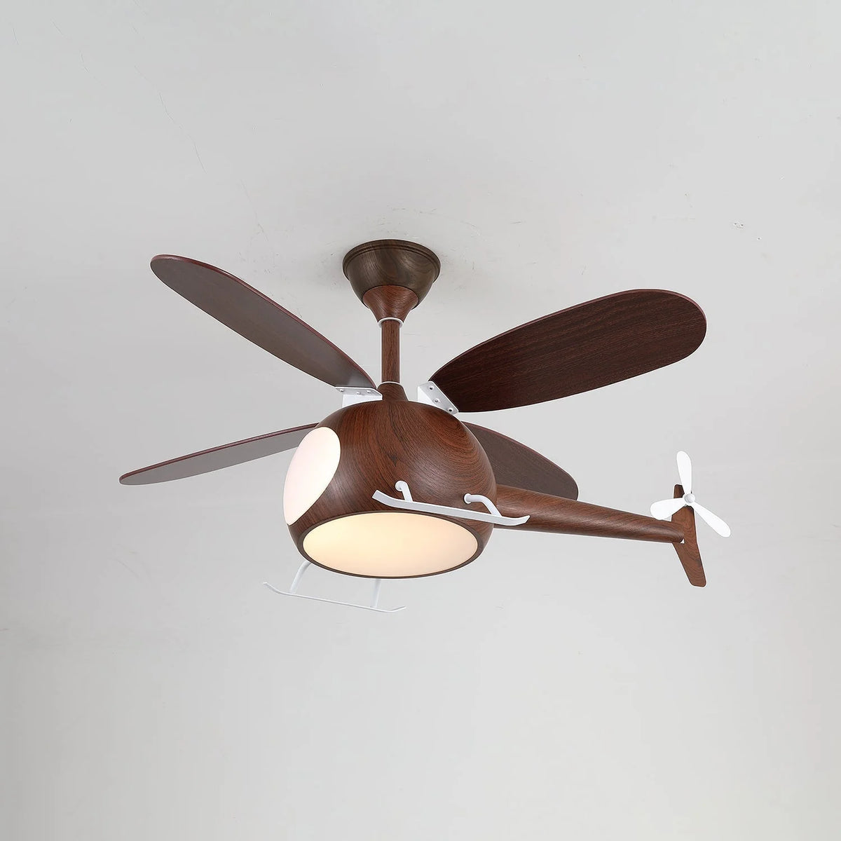 Ceiling Fan With Light | Integrated LED & Remote | Walnut Finish