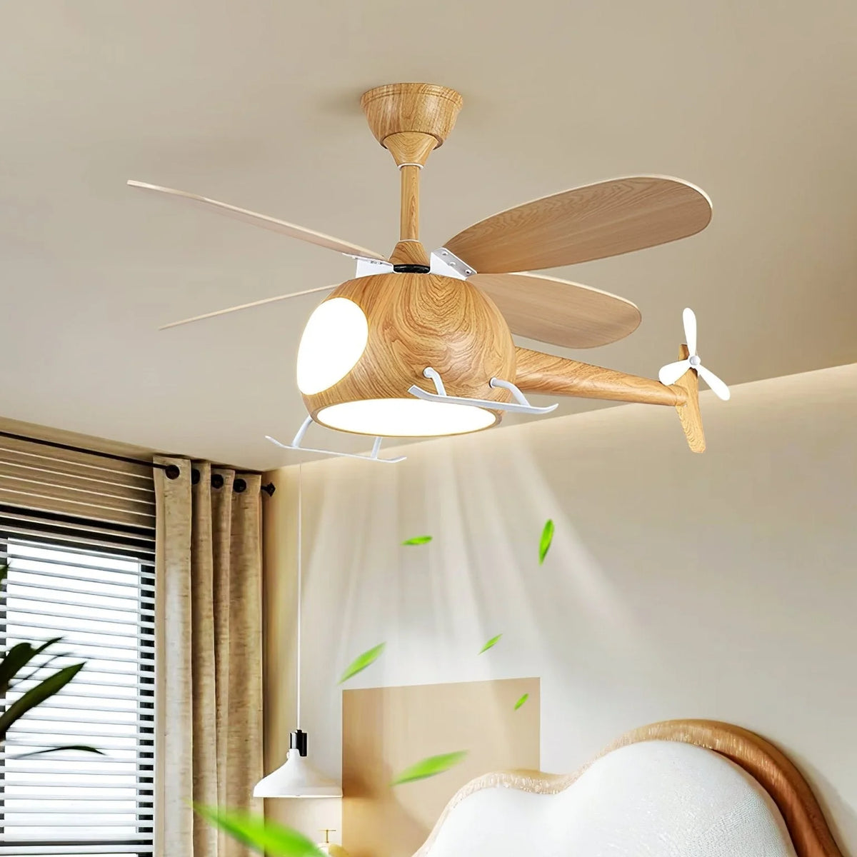Ceiling Fan With Light | Integrated LED & Remote | Walnut Finish