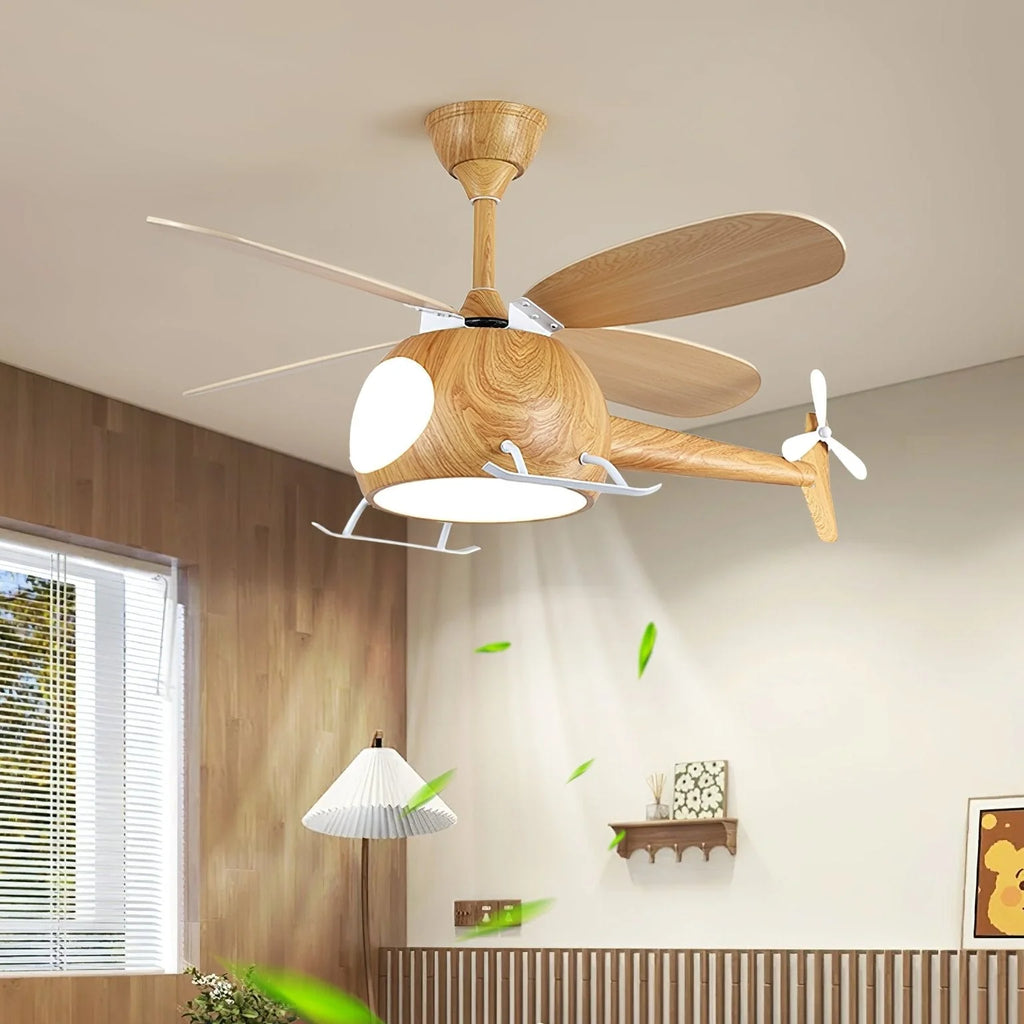 Ceiling Fan With Light | Integrated LED & Remote | Walnut Finish