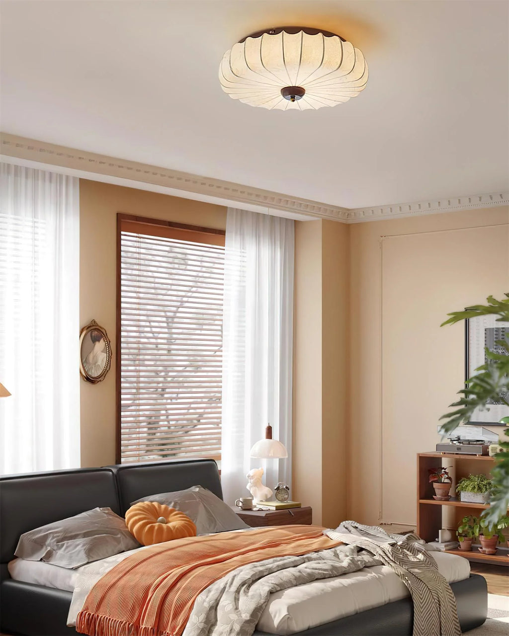 Ceiling Lamp | Integrated LED & Wood Canopy | Dia 40/50/60 cm