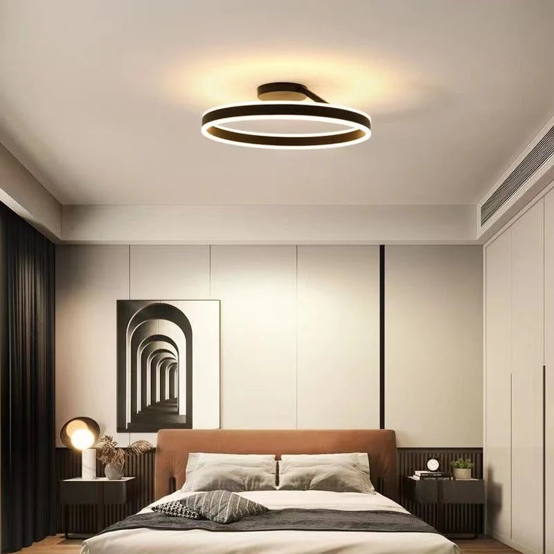 Ceiling Lamp | Modern Metal Ring & Dimmable | White/Black