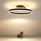 Ceiling Lamp | Modern Metal Ring & Dimmable | White/Black