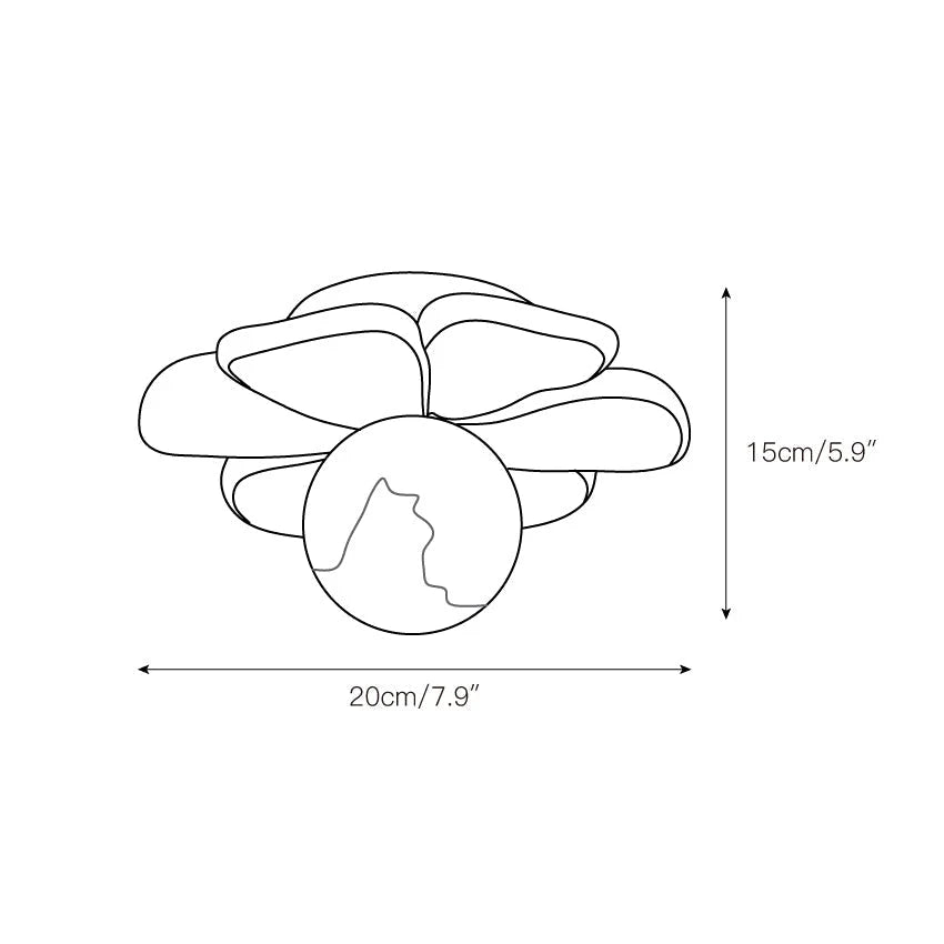 Ceiling Lamp | Resin Bloom Design & Integrated LED | 20 cm Diameter