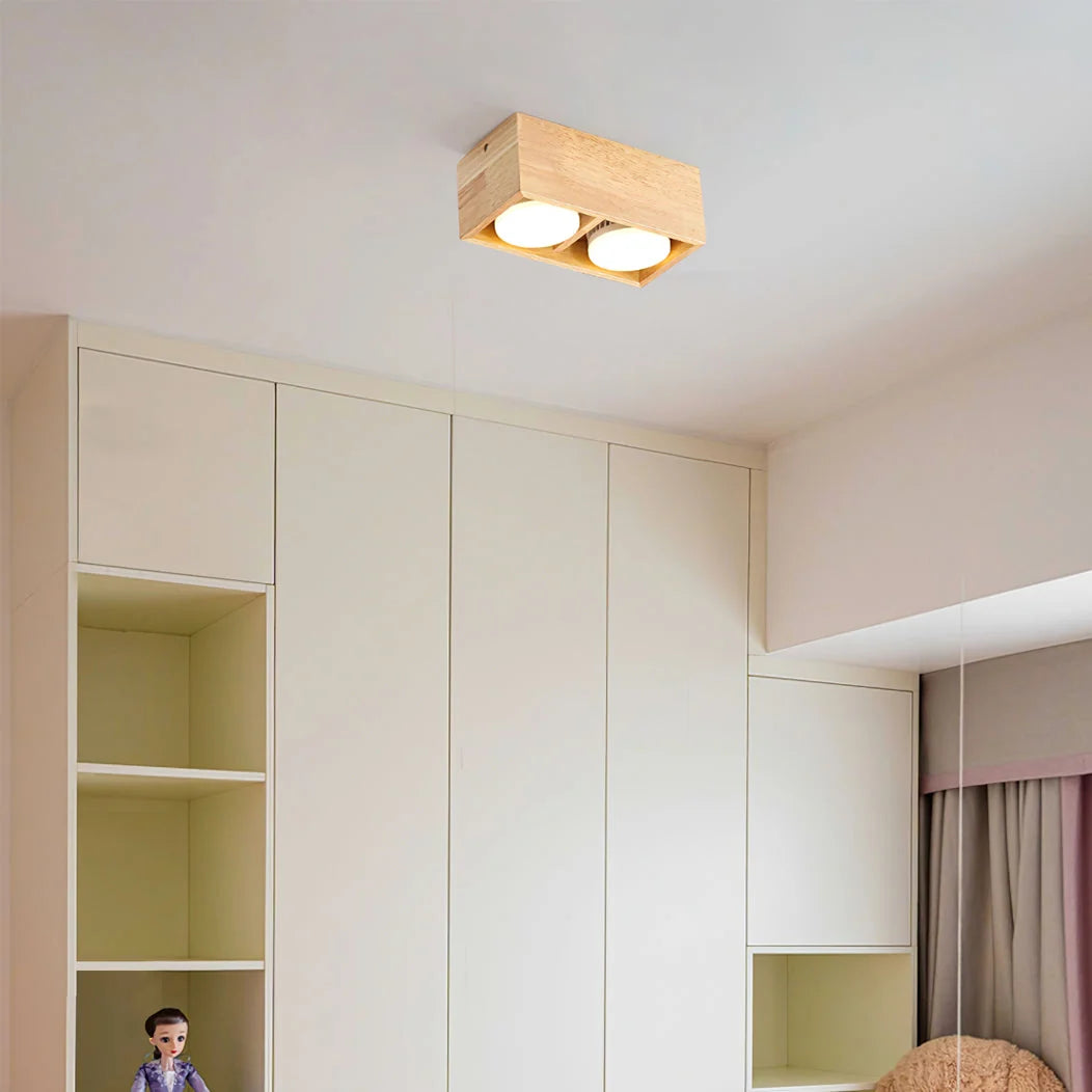 Ceiling Lamp | Rubberwood & Acrylic Integrated LED | 3 Size Options