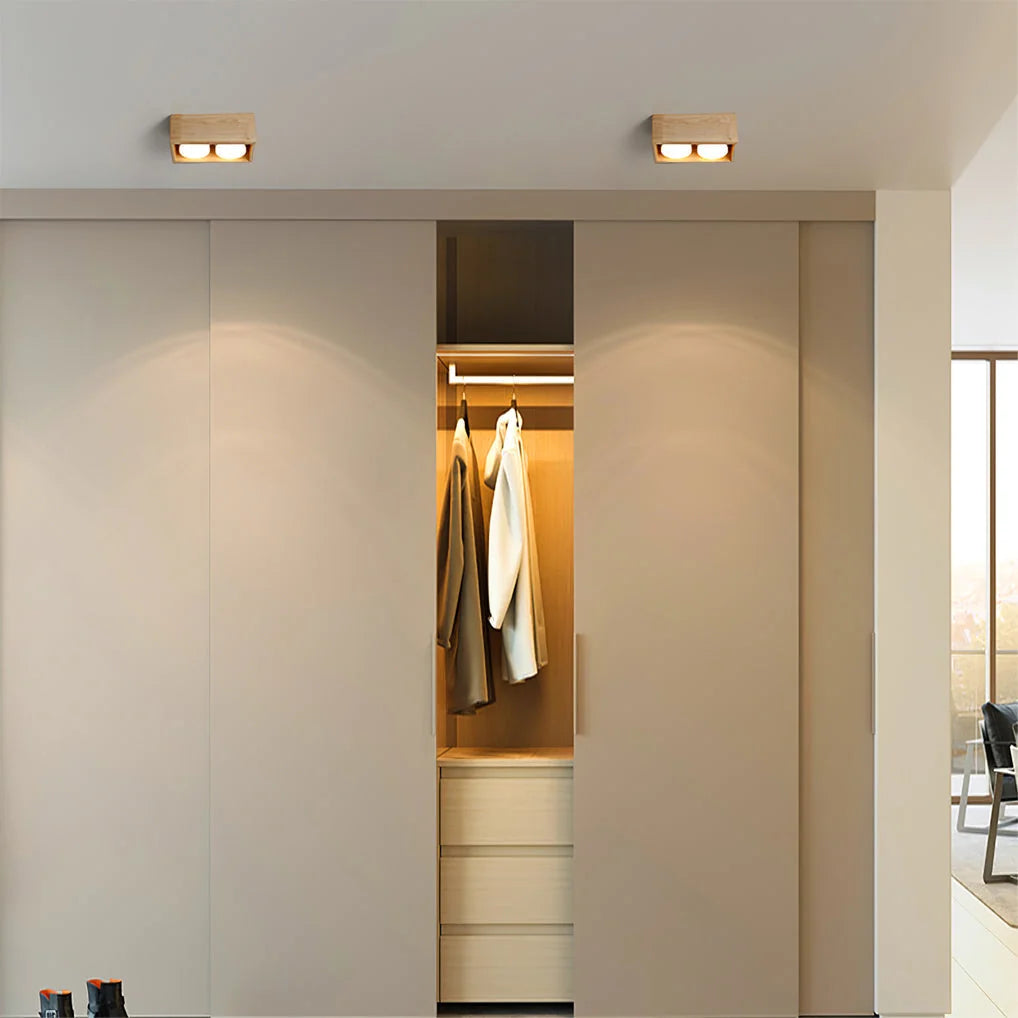 Ceiling Lamp | Rubberwood & Acrylic Integrated LED | 3 Size Options