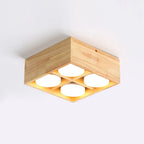 Ceiling Lamp | Rubberwood & Acrylic Integrated LED | 3 Size Options