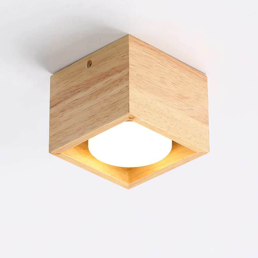 Ceiling Lamp | Rubberwood & Acrylic Integrated LED | 3 Size Options
