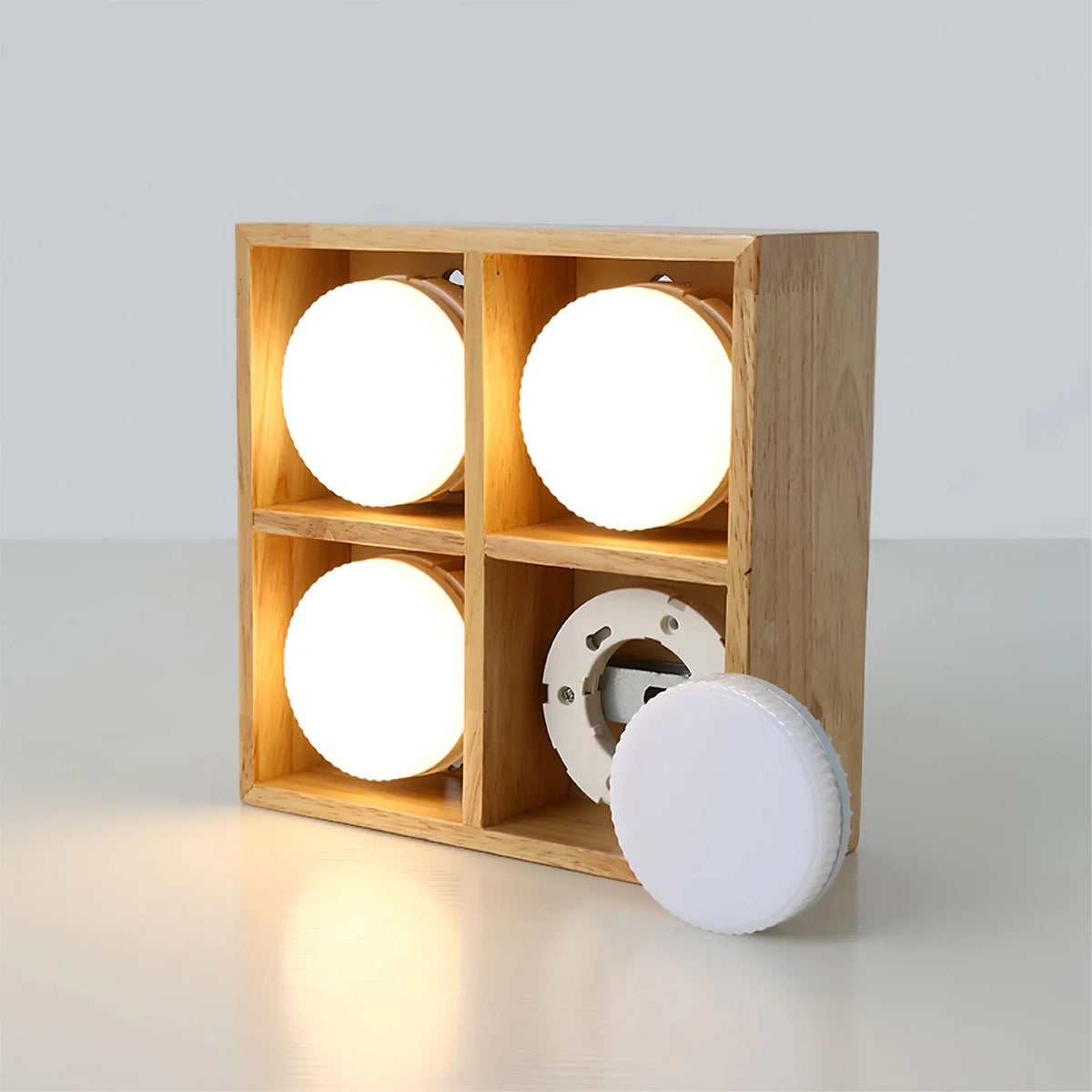 Ceiling Lamp | Rubberwood & Acrylic Integrated LED | 3 Size Options