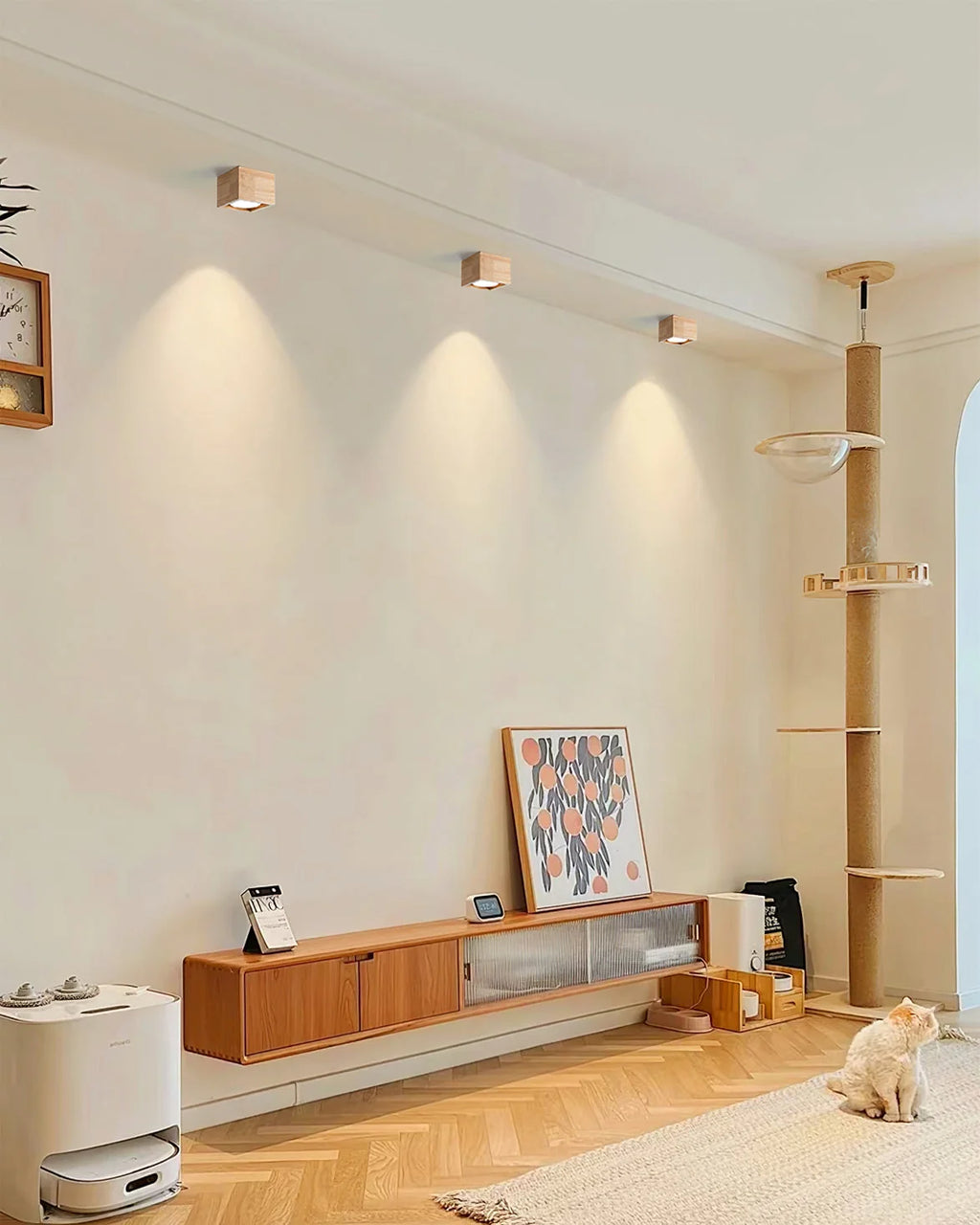 Ceiling Lamp | Rubberwood & Acrylic Integrated LED | 3 Size Options