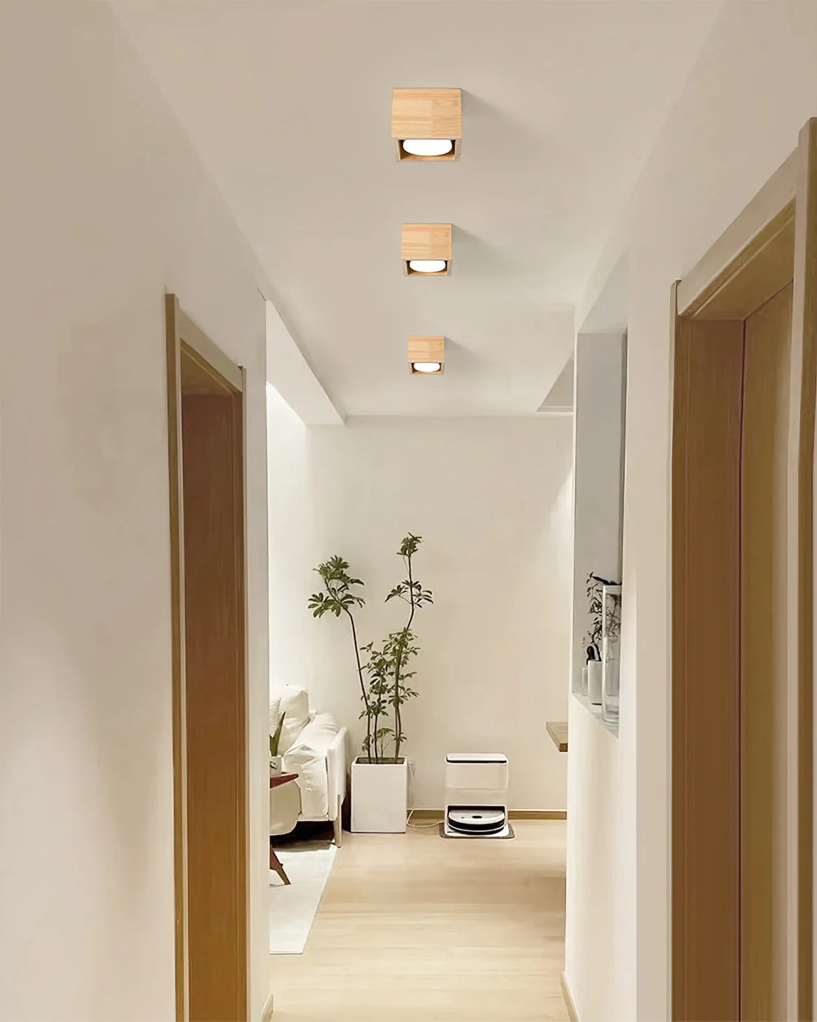Ceiling Lamp | Rubberwood & Acrylic Integrated LED | 3 Size Options