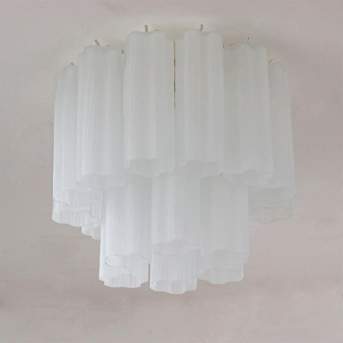 Ceiling Lamp | Star-Shaped Handmade Murano Glass & Gold Frame | 40 cm Diameter
