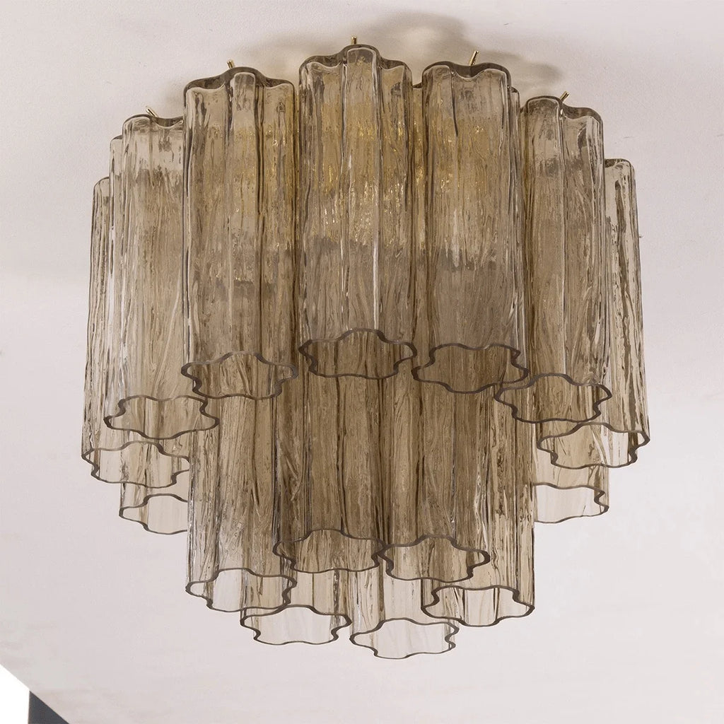 Ceiling Lamp | Star-Shaped Handmade Murano Glass & Gold Frame | 40 cm Diameter