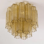 Ceiling Lamp | Star-Shaped Handmade Murano Glass & Gold Frame | 40 cm Diameter