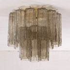 Ceiling Lamp | Star-Shaped Handmade Murano Glass & Gold Frame | 40 cm Diameter