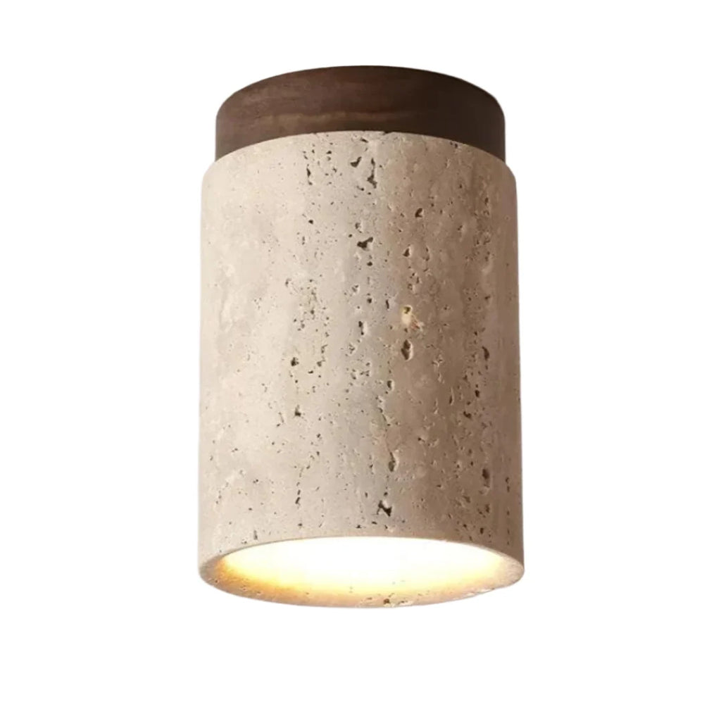 Ceiling Lamp | Wabi-Sabi Travertine & LED | Surface-Mounted