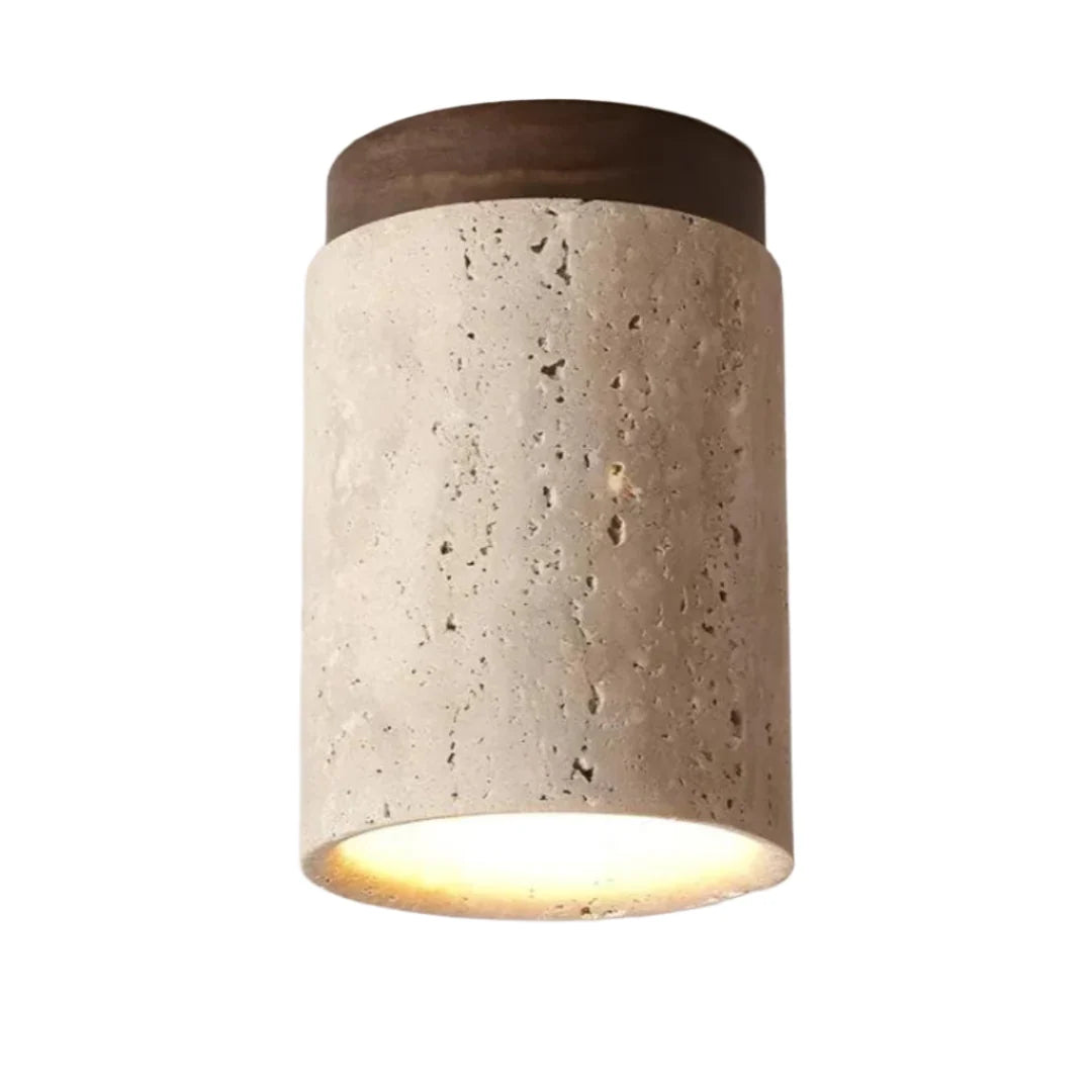 Ceiling Lamp | Wabi-Sabi Travertine & LED | Surface-Mounted