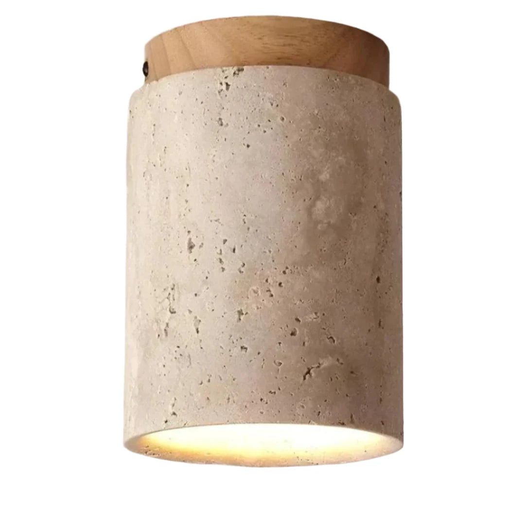 Ceiling Lamp | Wabi-Sabi Travertine & LED | Surface-Mounted