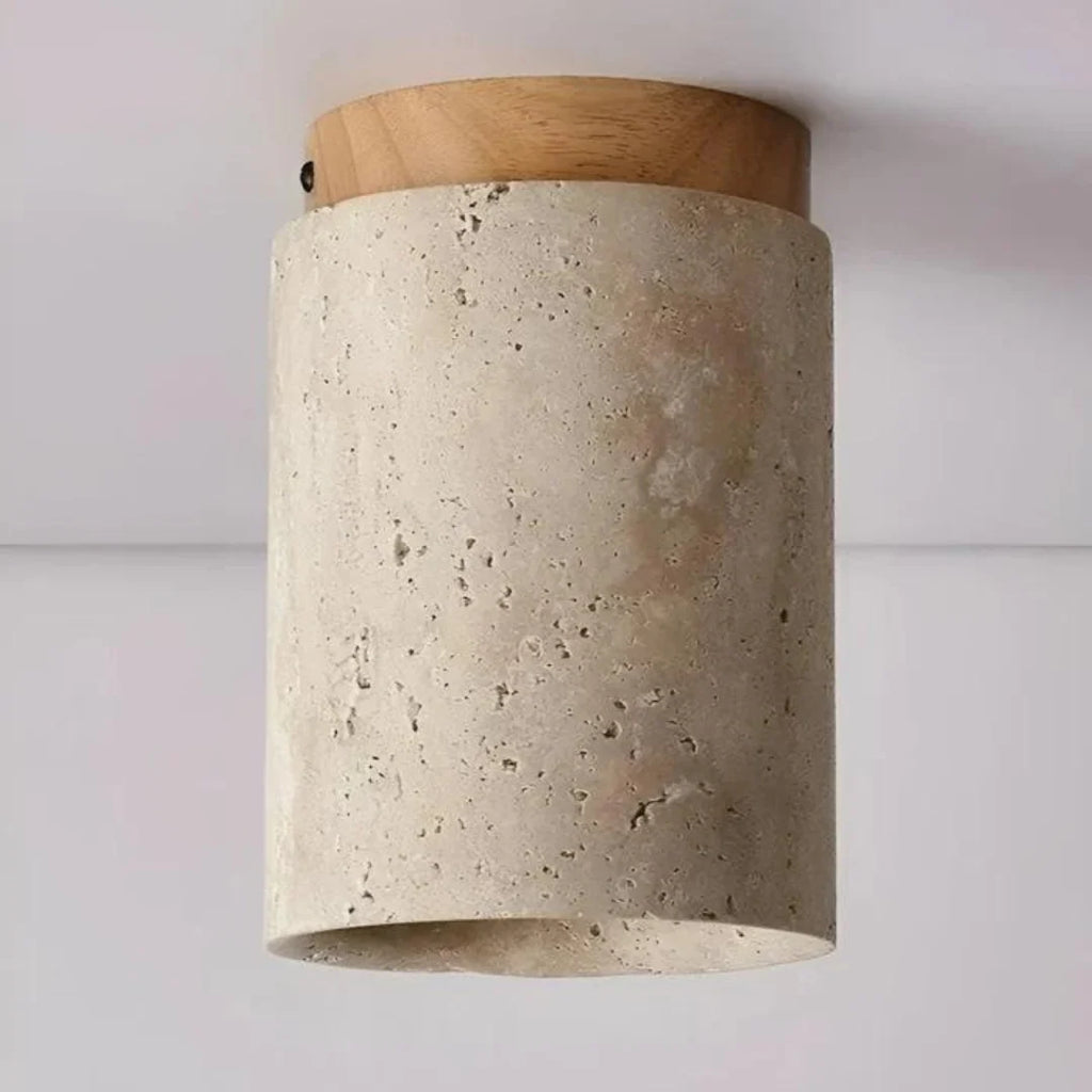 Ceiling Lamp | Wabi-Sabi Travertine & LED | Surface-Mounted