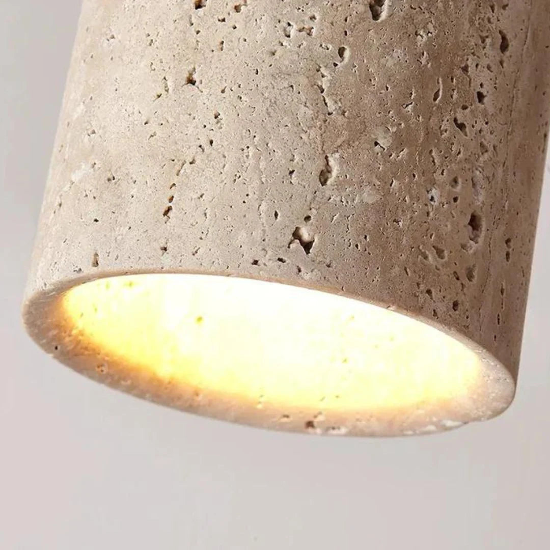 Ceiling Lamp | Wabi-Sabi Travertine & LED | Surface-Mounted