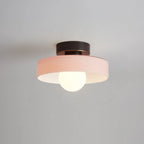 Ceiling Light | Bauhaus Disc Shade & Glass Globe | Semi-Flush Mount
