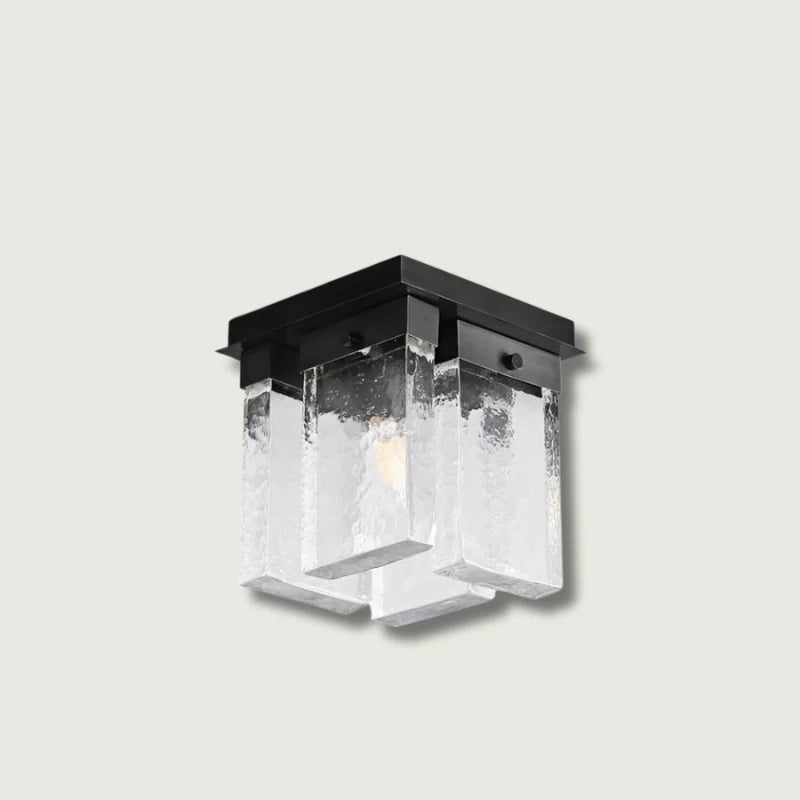 Ceiling Light | Brass Frame & Textured Opal Glass | Ø 20 cm