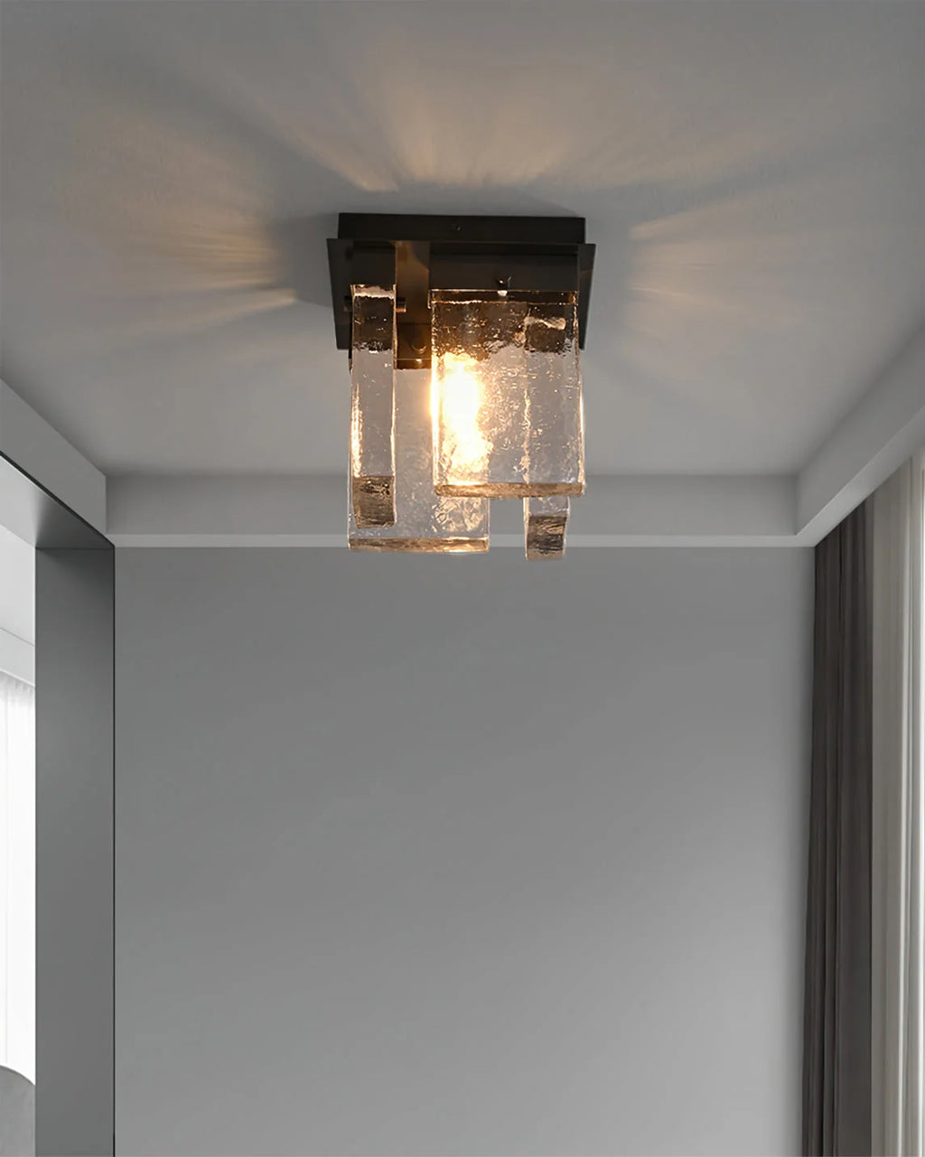 Ceiling Light | Brass Frame & Textured Opal Glass | Ø 20 cm