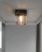 Ceiling Light | Brass Frame & Textured Opal Glass | Ø 20 cm