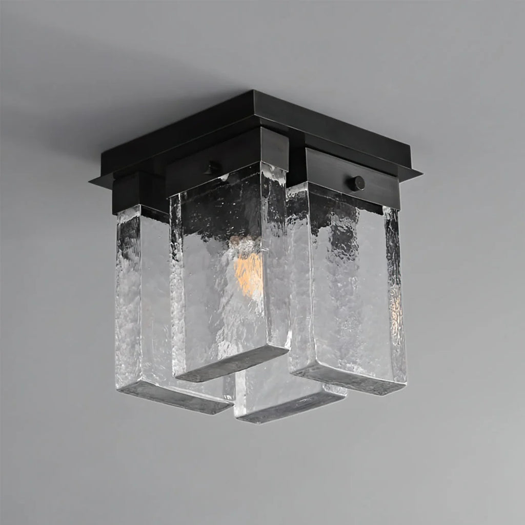 Ceiling Light | Brass Frame & Textured Opal Glass | Ø 20 cm