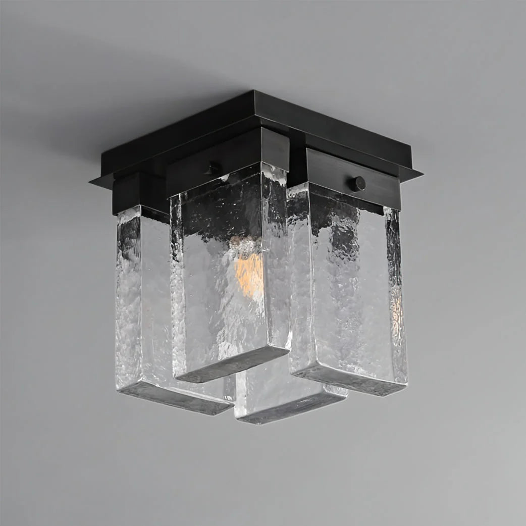 Ceiling Light | Brass Frame & Textured Opal Glass | Ø 20 cm