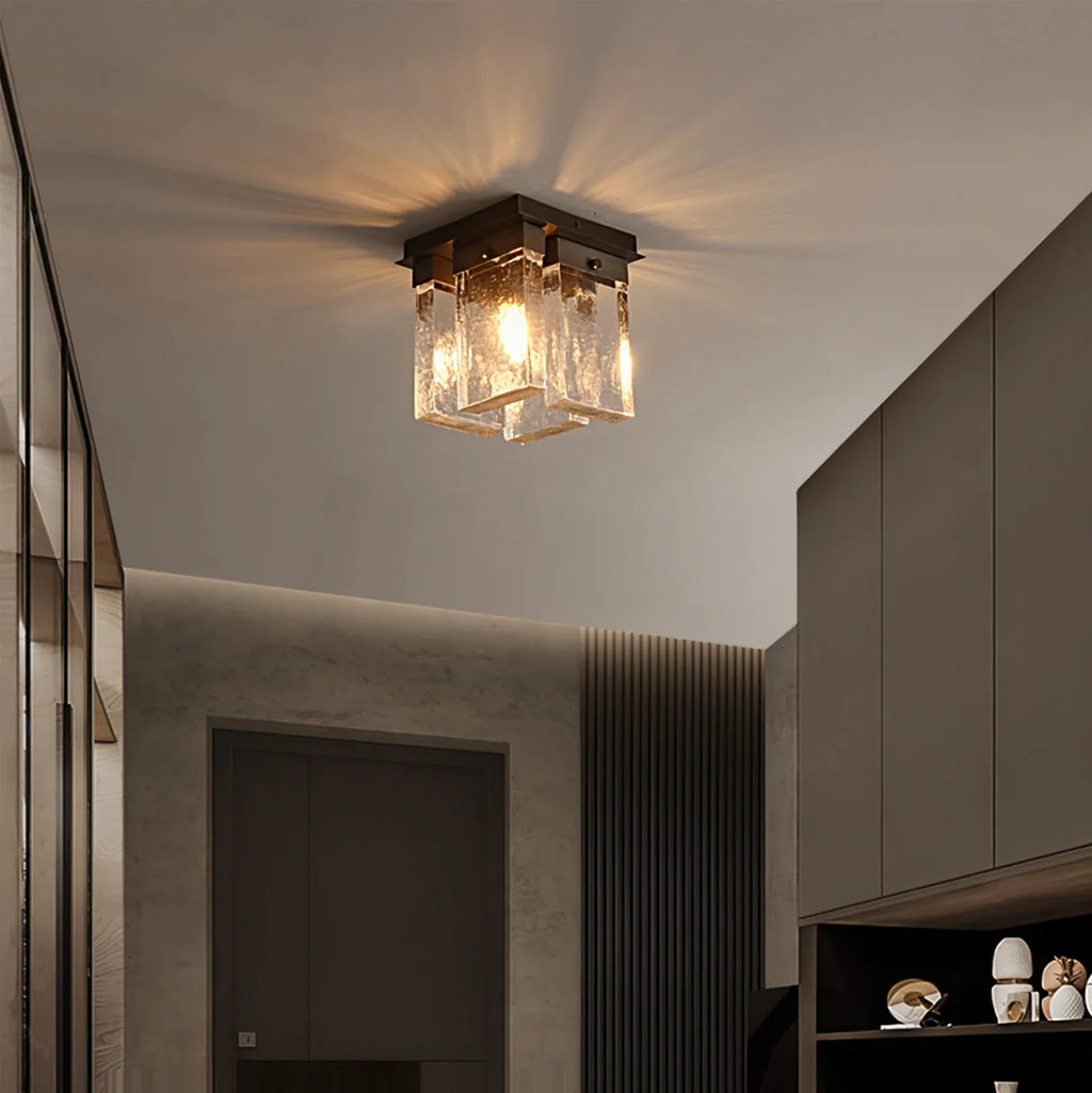 Ceiling Light | Brass Frame & Textured Opal Glass | Ø 20 cm