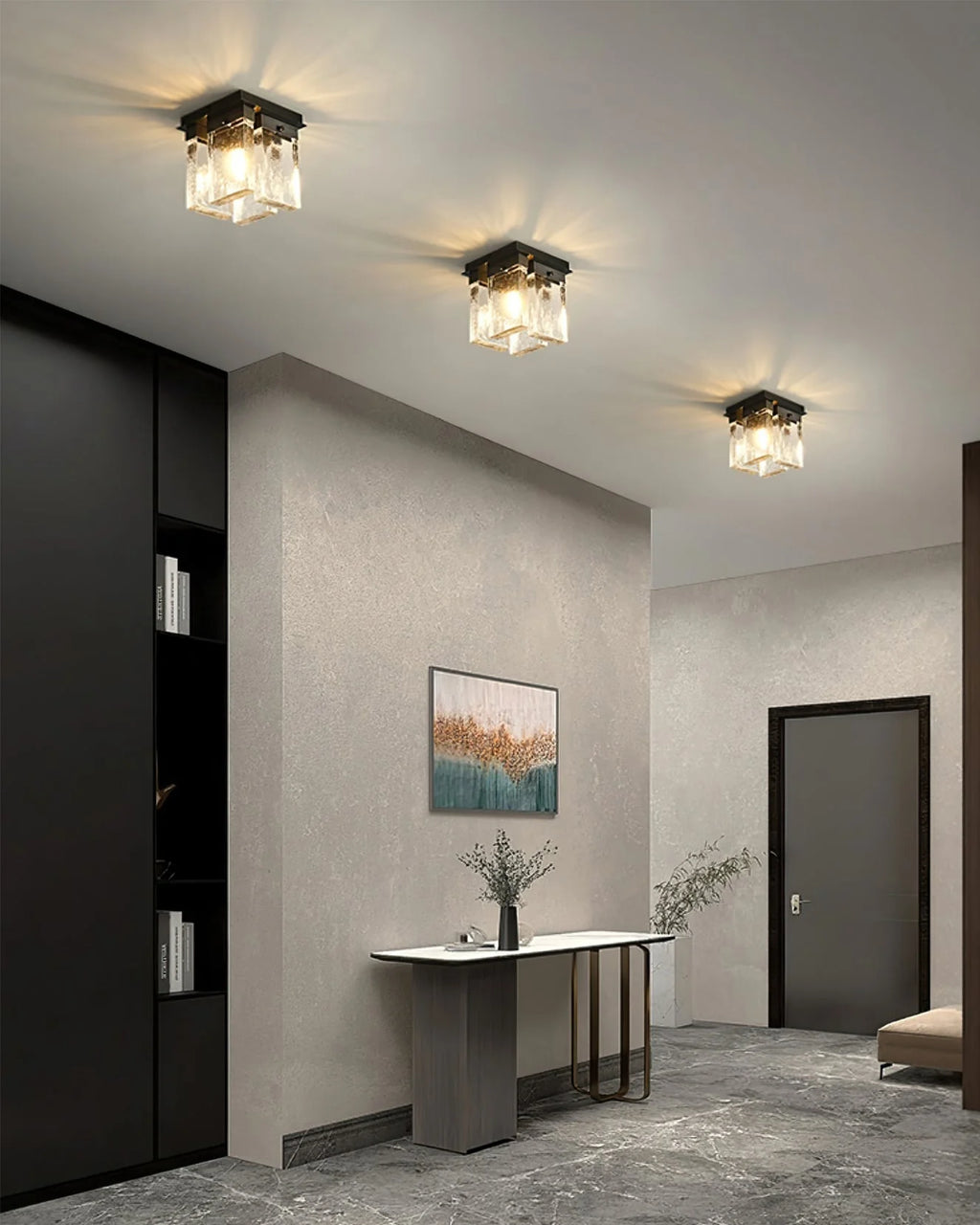 Ceiling Light | Brass Frame & Textured Opal Glass | Ø 20 cm