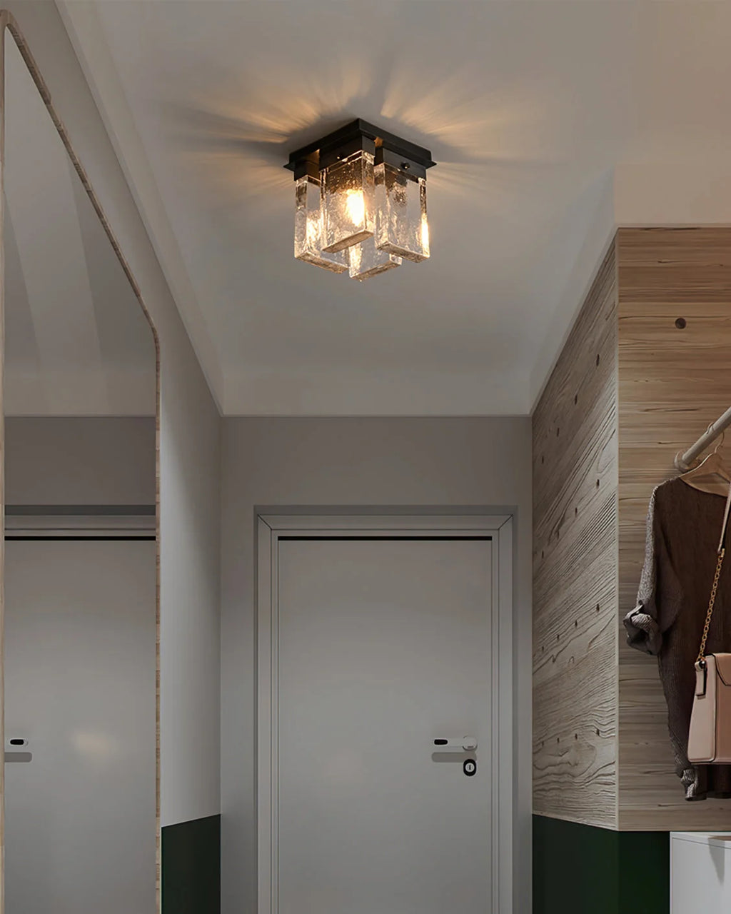 Ceiling Light | Brass Frame & Textured Opal Glass | Ø 20 cm