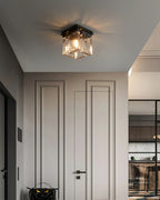 Ceiling Light | Brass Frame & Textured Opal Glass | Ø 20 cm
