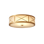 Ceiling Light | Brass & Glass Shade | 3- Or 4-Light