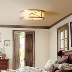 Ceiling Light | Brass & Glass Shade | 3- Or 4-Light