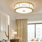 Ceiling Light | Brass & Glass Shade | 3- Or 4-Light
