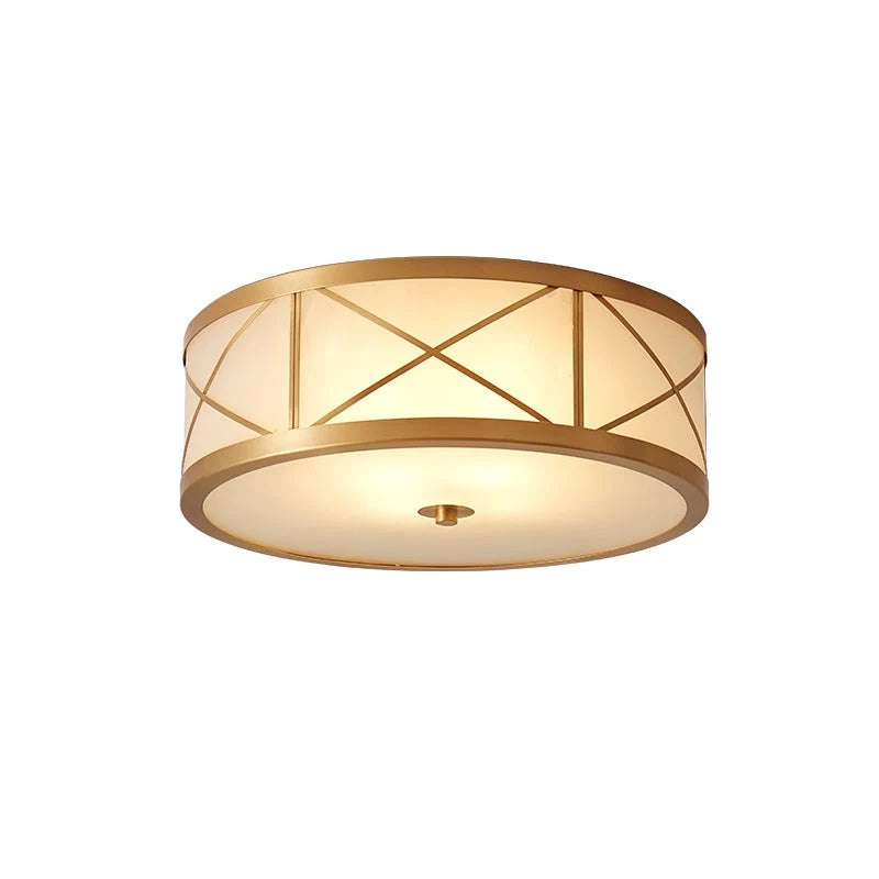 Ceiling Light | Brass & Glass Shade | 3- Or 4-Light