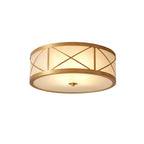 Ceiling Light | Brass & Glass Shade | 3- Or 4-Light