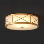 Ceiling Light | Brass & Glass Shade | 3- Or 4-Light