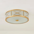 Ceiling Light | Brass & Glass Shade | 3- Or 4-Light