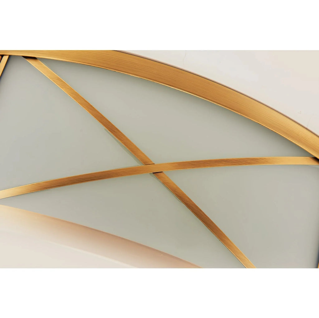 Ceiling Light | Brass & Glass Shade | 3- Or 4-Light
