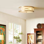 Ceiling Light | Brass & Glass Shade | 3- Or 4-Light