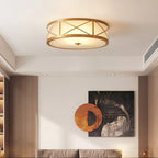 Ceiling Light | Brass & Glass Shade | 3- Or 4-Light