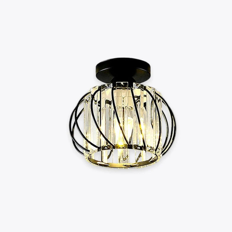 Ceiling Light | Crystal & Metal Frame | E27 Bulb Base