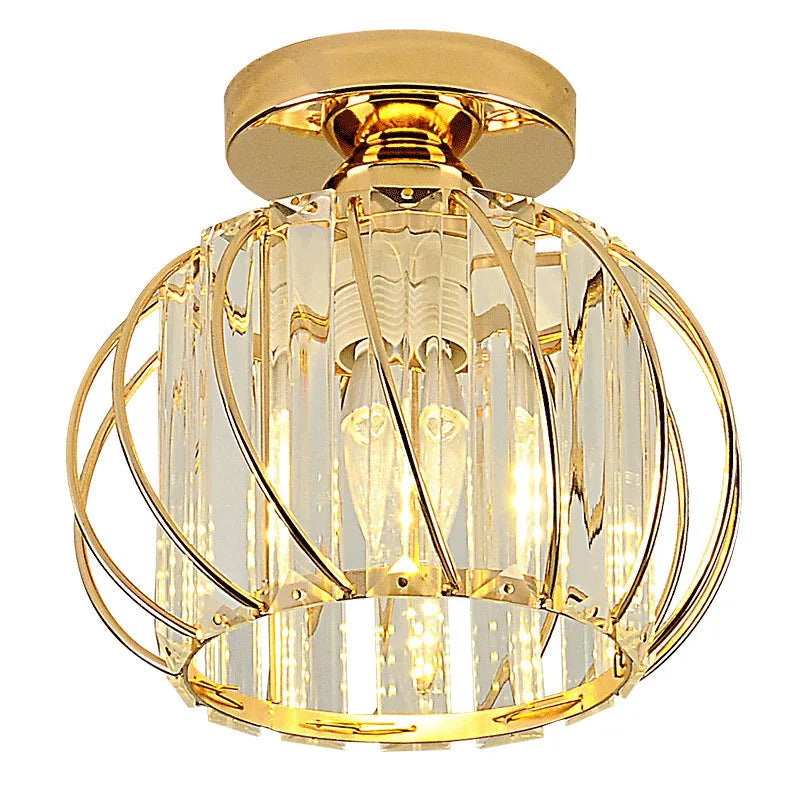 Ceiling Light | Crystal & Metal Frame | E27 Bulb Base