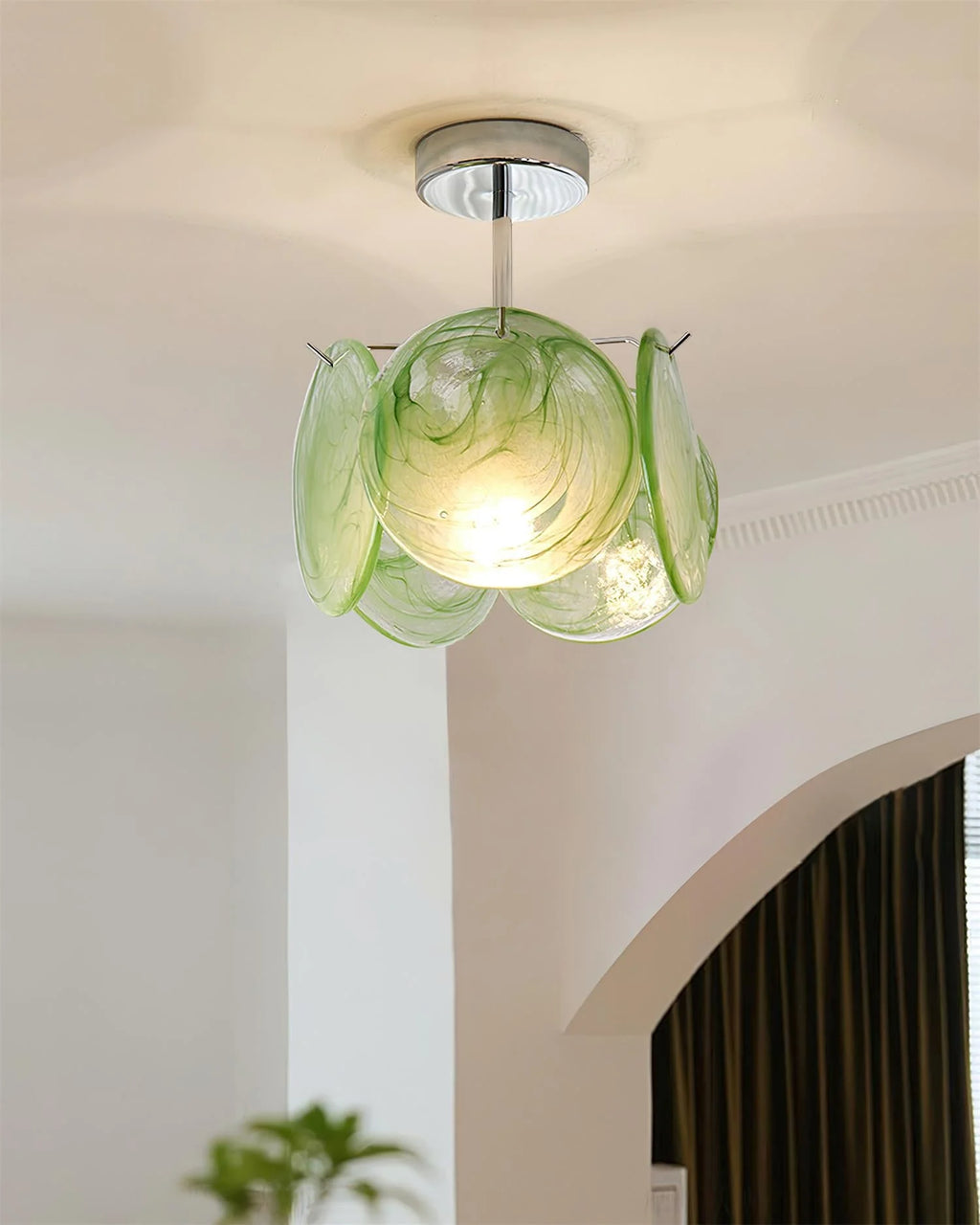 Ceiling Light | Glass Dome & Metal Canopy | 23 cm Diameter