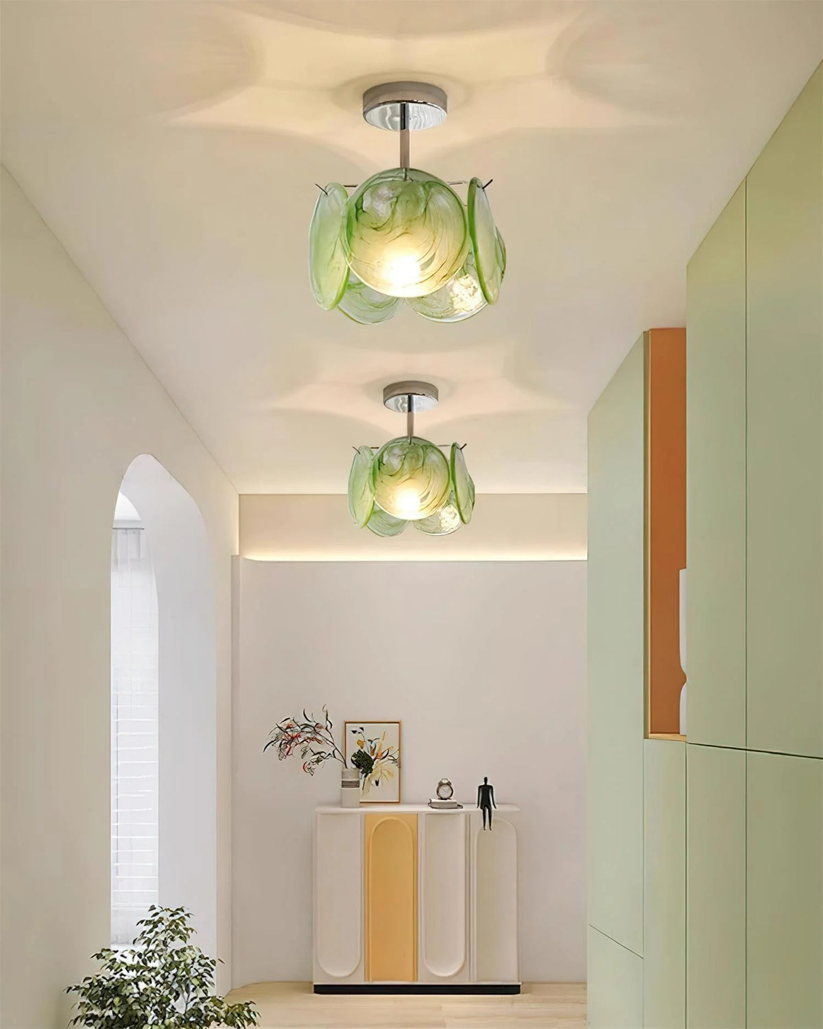 Ceiling Light | Glass Dome & Metal Canopy | 23 cm Diameter