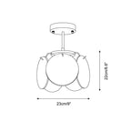 Ceiling Light | Glass Dome & Metal Canopy | 23 cm Diameter