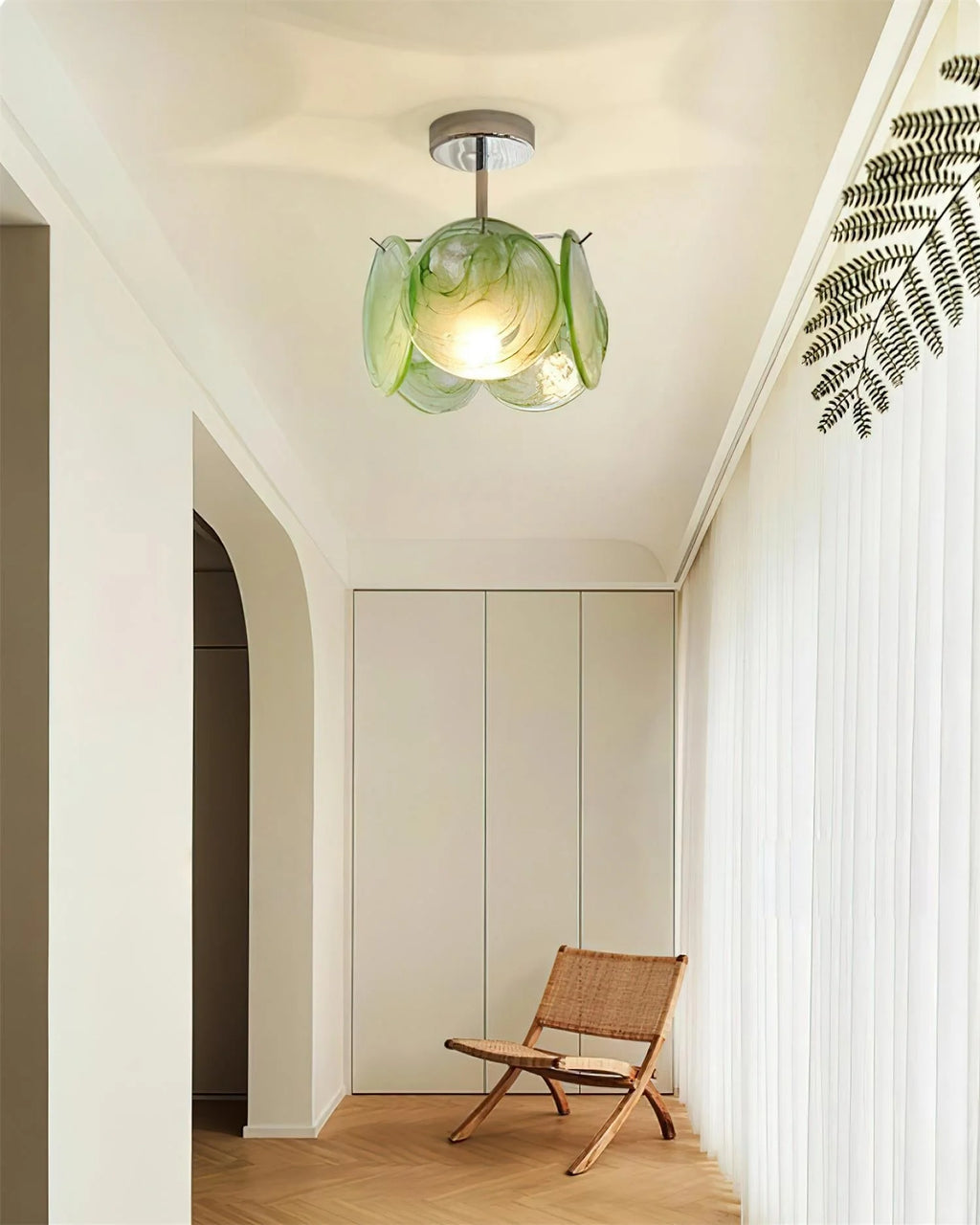 Ceiling Light | Glass Dome & Metal Canopy | 23 cm Diameter